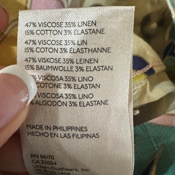 Anthropologie Maeve The Colette Cropped Wide Legged Pant Linen Blend Size 26 - Picture 9 of 9